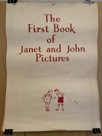 VINTAGE POSTERS: The First Book of Janet and John Pictures 1950s