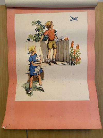 VINTAGE POSTERS: The First Book of Janet and John Pictures 1950s