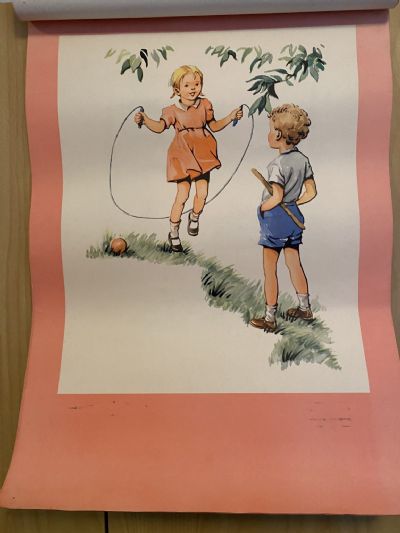 VINTAGE POSTERS: The First Book of Janet and John Pictures 1950s