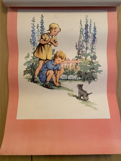 VINTAGE POSTERS: The First Book of Janet and John Pictures 1950s