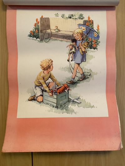 VINTAGE POSTERS: The First Book of Janet and John Pictures 1950s