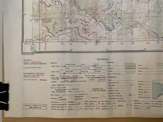 VINTAGE MAP: 'ORUAMATUA' NZMS Sheet N122/9
