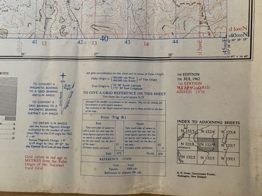 VINTAGE MAP: 'ORUAMATUA' NZMS Sheet N122/9