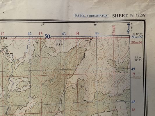 VINTAGE MAP: 'ORUAMATUA' NZMS Sheet N122/9