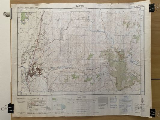 VINTAGE MAP: 'TOTEM' / Waiouru Military Camp 1965