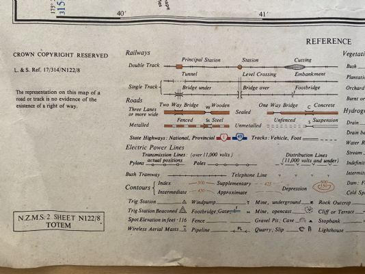 VINTAGE MAP: 'TOTEM' / Waiouru Military Camp 1965