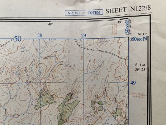 VINTAGE MAP: 'TOTEM' / Waiouru Military Camp 1965
