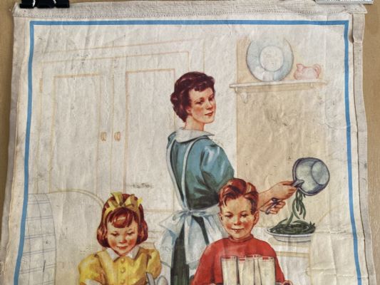 VINTAGE POSTER: We wash our hands and help - Bill carries in the milk