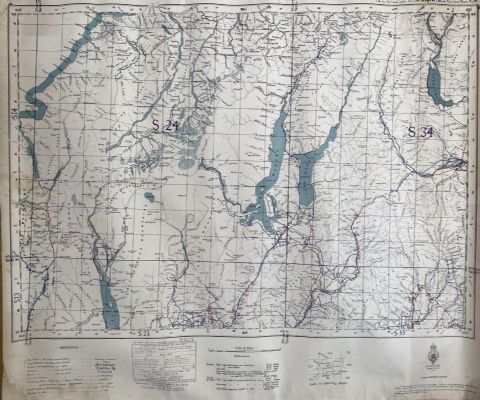 VINTAGE MAP: Point Ram Hill - Grid Square S34 - 2414 
