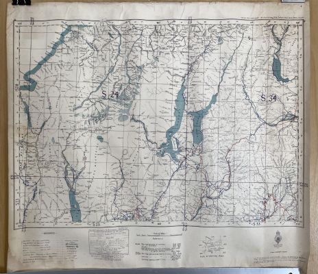 VINTAGE MAP: Point Ram Hill - Grid Square S34 - 2414