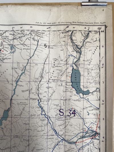 VINTAGE MAP: Point Ram Hill - Grid Square S34 - 2414