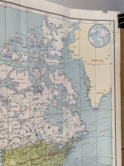 VINTAGE MAP: UBD Wall Map of The World
