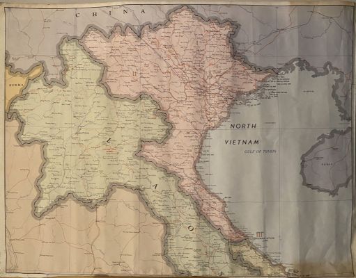 VINTAGE MAP: South East Asia - North Vietnam / Laos / China