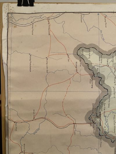 VINTAGE MAP: South East Asia - North Vietnam / Laos / China
