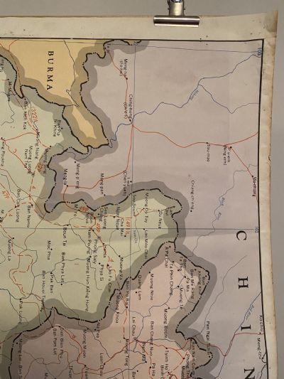 VINTAGE MAP: South East Asia - North Vietnam / Laos / China