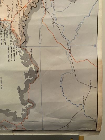 VINTAGE MAP: South East Asia - North Vietnam / Laos / China