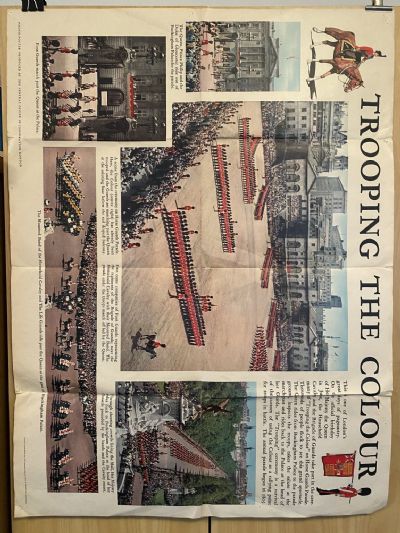 VINTAGE POSTER: Trooping The Colour - Queen Elizabeth II 1950s