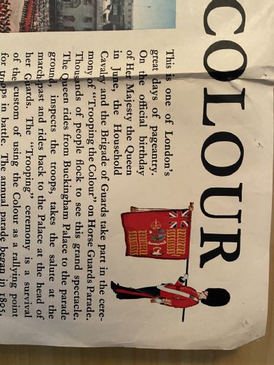 VINTAGE POSTER: Trooping The Colour - Queen Elizabeth II 1950s