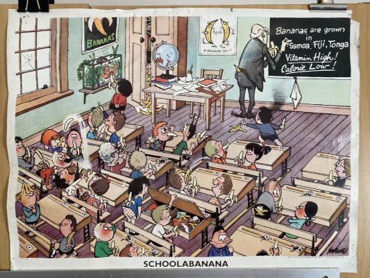 VINTAGE POSTER: Schoolabanana