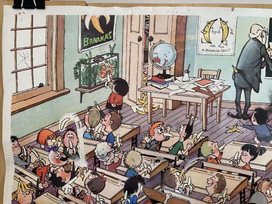 VINTAGE POSTER: Schoolabanana