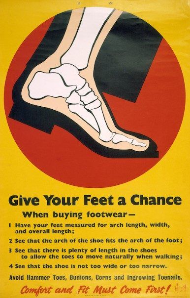 VINTAGE POSTER: Give Your Feet a Chance - When buying footwear