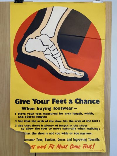 VINTAGE POSTER: Give Your Feet a Chance - When buying footwear