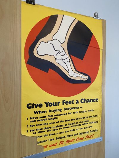 VINTAGE POSTER: Give Your Feet a Chance - When buying footwear