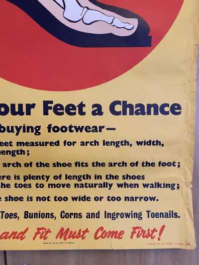 VINTAGE POSTER: Give Your Feet a Chance - When buying footwear