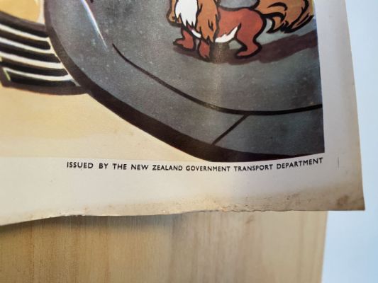 VINTAGE POSTER: New Zealand Transport Department / Children's Road Safety