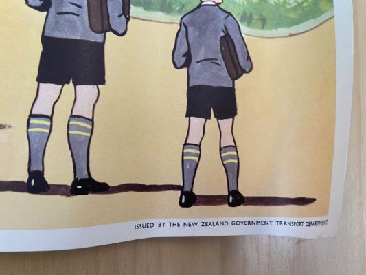 VINTAGE POSTER: New Zealand Transport Department / Children's Road Safety