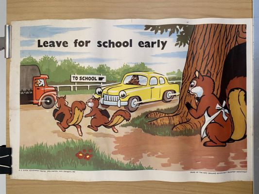 VINTAGE POSTER: New Zealand Transport Department / Children's Road Safety