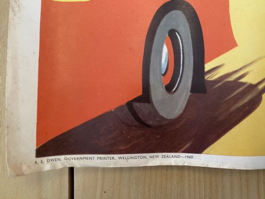 VINTAGE POSTER: New Zealand Transport Department / Children's Road Safety