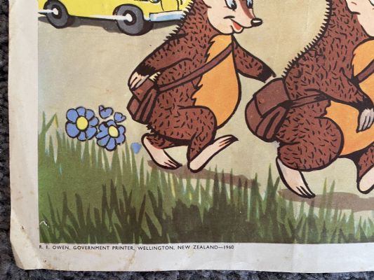 VINTAGE POSTER: New Zealand Transport Department / Children's Road Safety