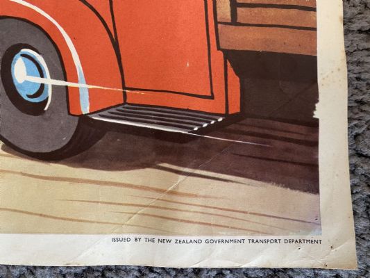 VINTAGE POSTER: New Zealand Transport Department / Children's Road Safety