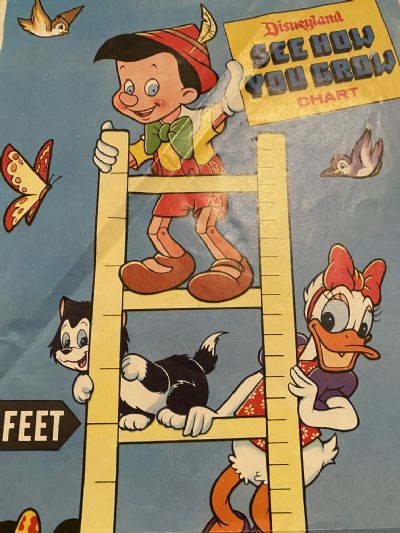VINTAGE POSTER: Walt Disney - See how you grow height wall chart 