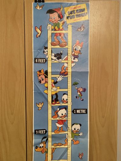 VINTAGE POSTER: Walt Disney - See how you grow height wall chart