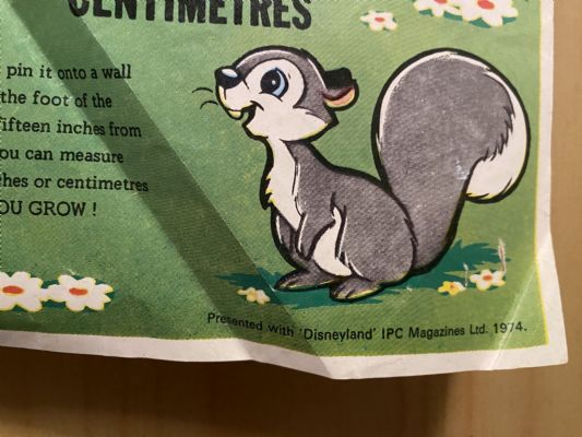 VINTAGE POSTER: Walt Disney - See how you grow height wall chart