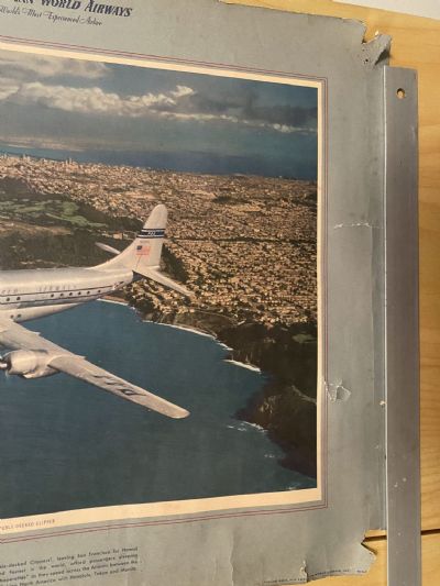 VINTAGE POSTER: Pan American World Airways - Boeing 377 Stratocruiser 1949