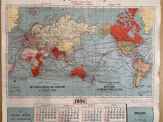 VINTAGE CALENDAR: The National Mutual Life Association of Australasia 1956