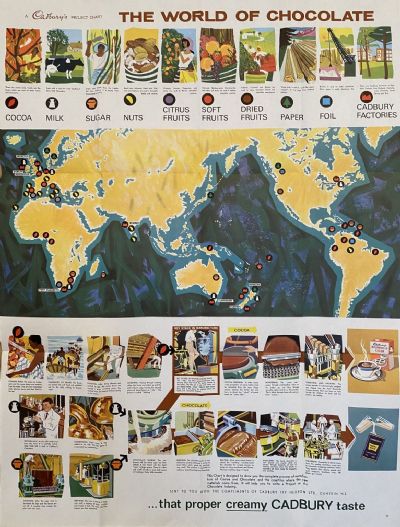 VINTAGE POSTER: The World of Chocolate - Cadbury Project Chart 