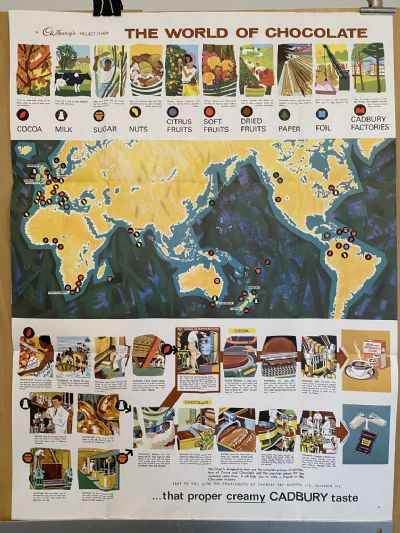 VINTAGE POSTER: The World of Chocolate - Cadbury Project Chart