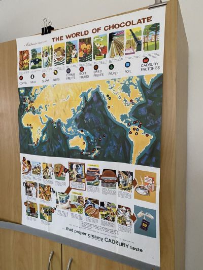 VINTAGE POSTER: The World of Chocolate - Cadbury Project Chart