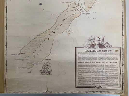 VINTAGE MAP: A Chart of New Zealand