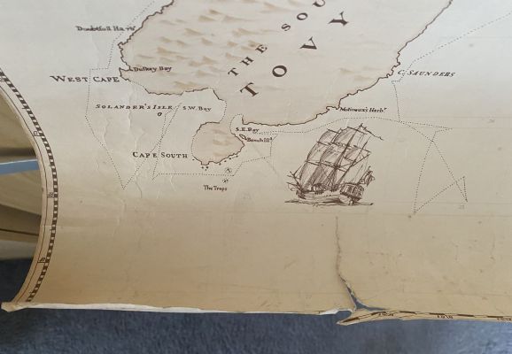 VINTAGE MAP: A Chart of New Zealand