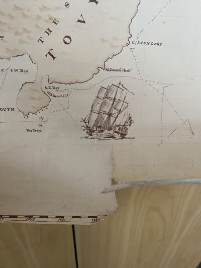 VINTAGE MAP: A Chart of New Zealand