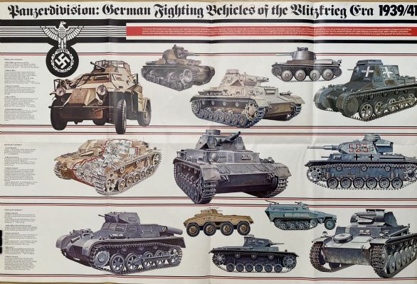 VINTAGE POSTER: German Fighting Vehicles of the Blitzkrieg 1939 / 1941 