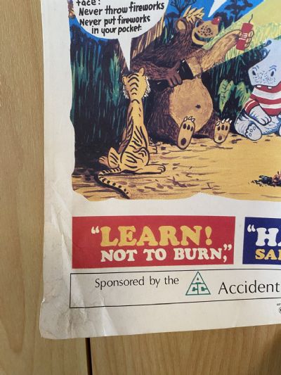 VINTAGE POSTER: Safety with Fireworks - Accident Compensation Commission