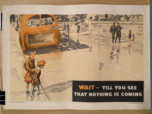 VINTAGE POSTER: New Zealand Education Department / Child's Road Safety