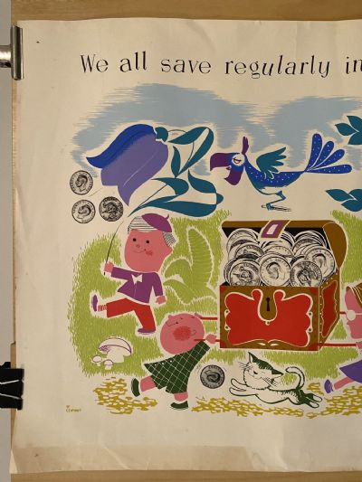 VINTAGE POSTER: Post Office School Savings Bank 1970s