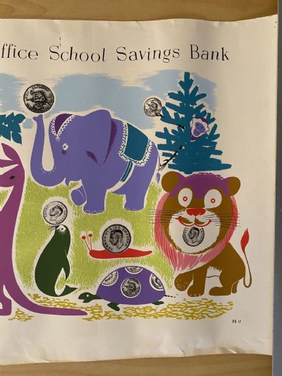 VINTAGE POSTER: Post Office School Savings Bank 1970s